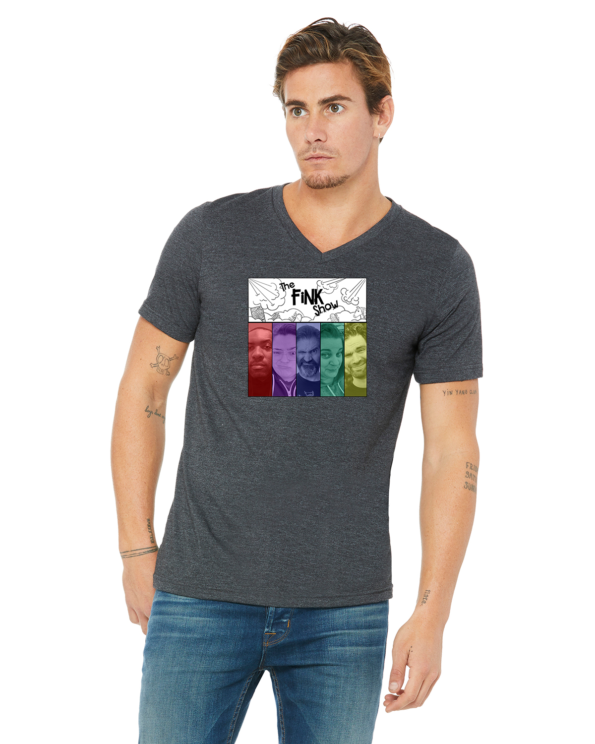 Fink Show Men's V-Neck T-shirt Large V3.0 Logo