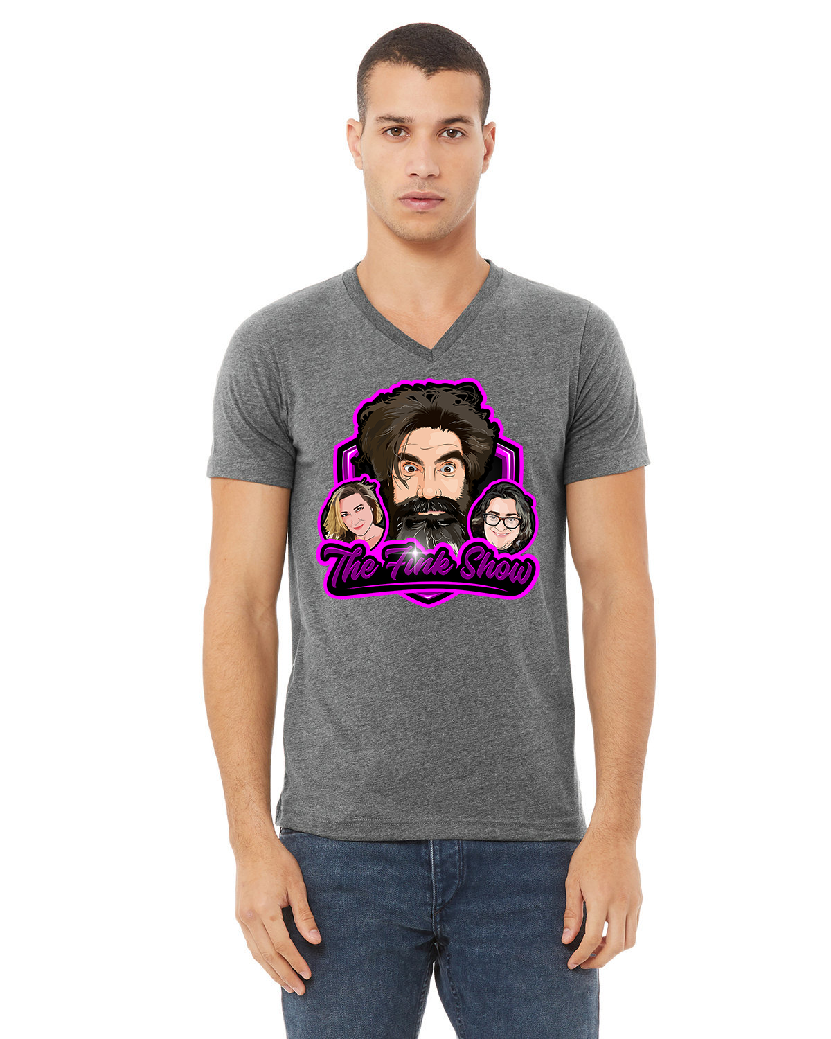 Fink Show Men's V-Neck T-shirt Large V2.0 Logo
