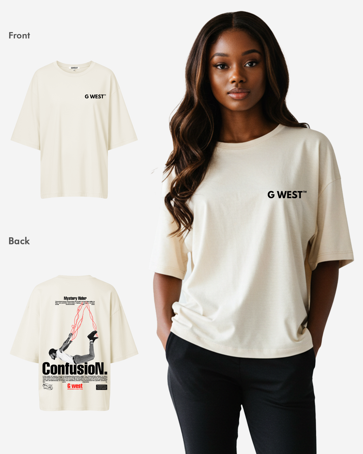 G West Womens Oversized Confusion Tee