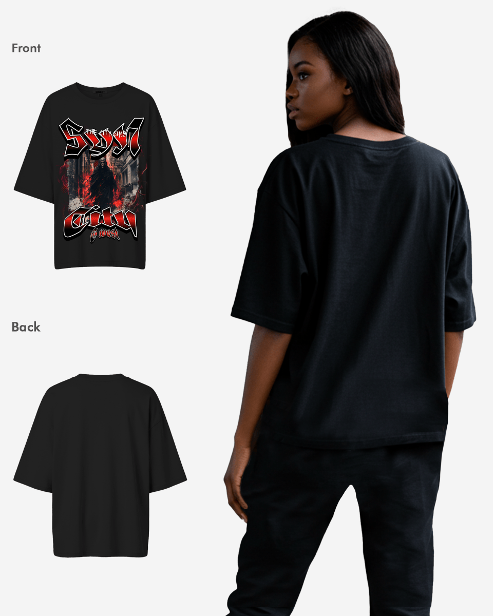 G West Womens Ghost City Oversized Tee