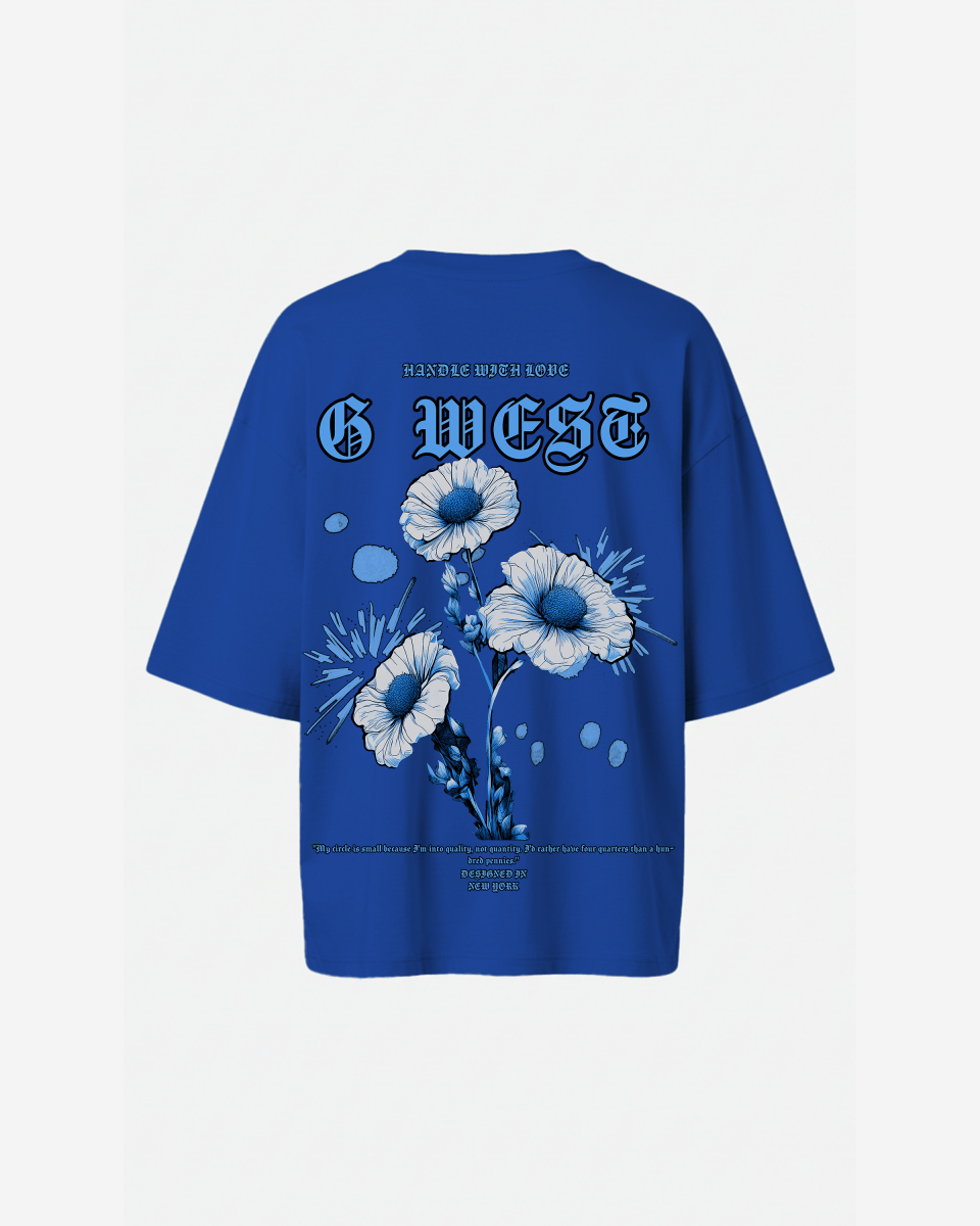 G West Womens Oversized Blue Garden Tee