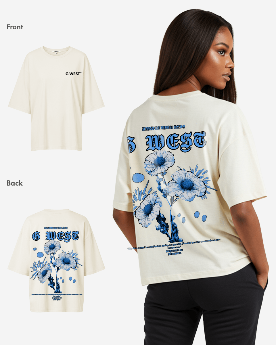 G West Womens Oversized Blue Garden Tee