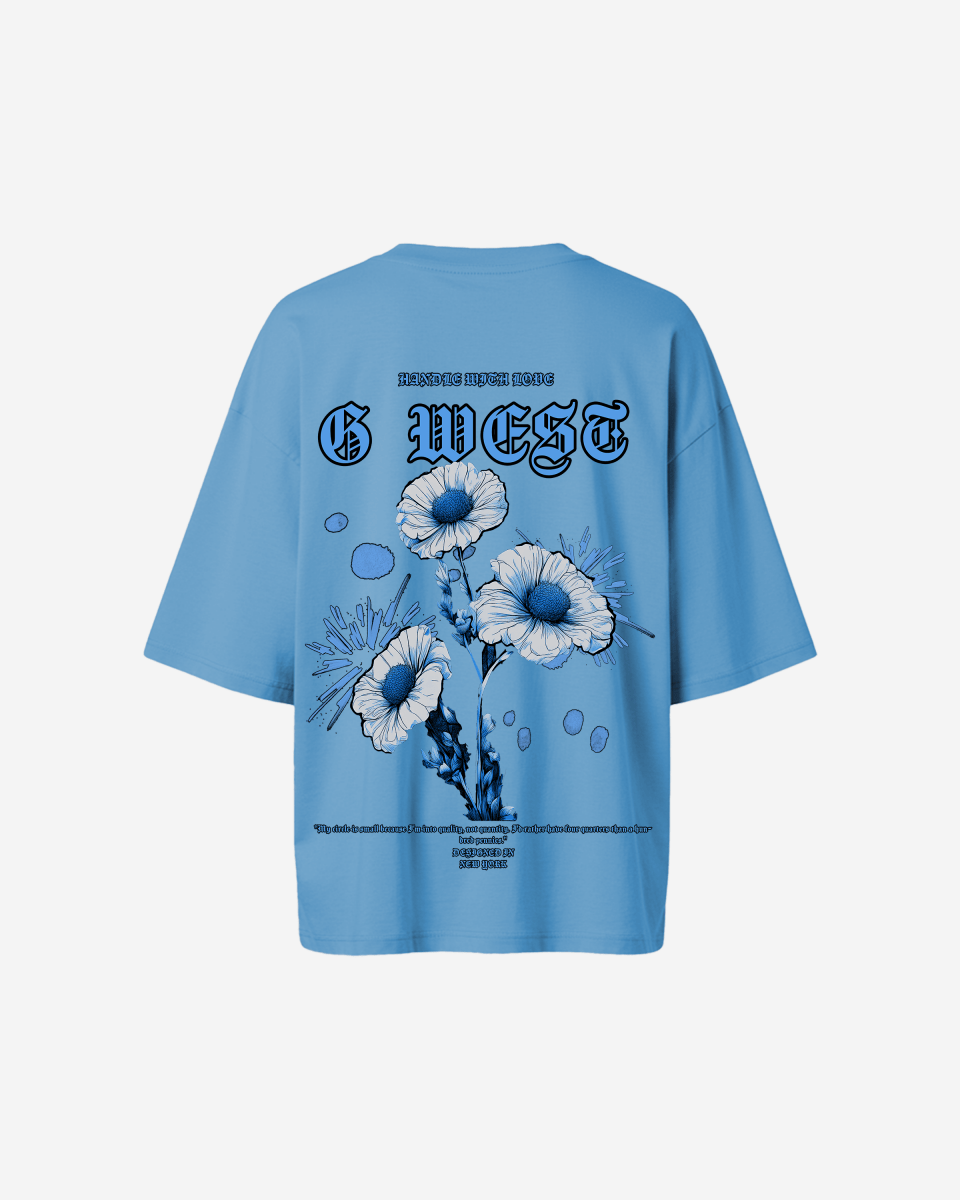 G West Womens Oversized Blue Garden Tee