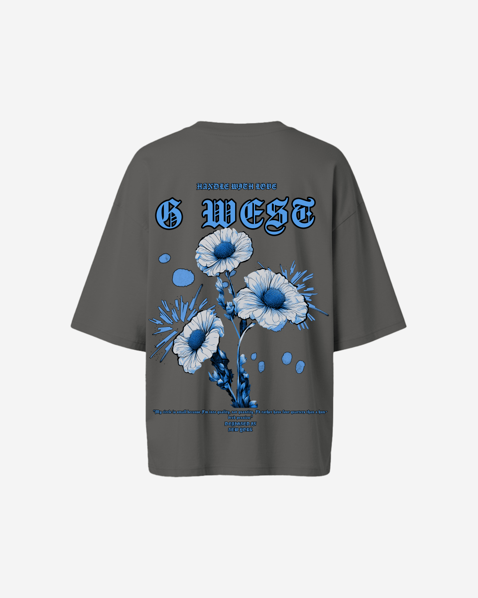 G West Womens Oversized Blue Garden Tee