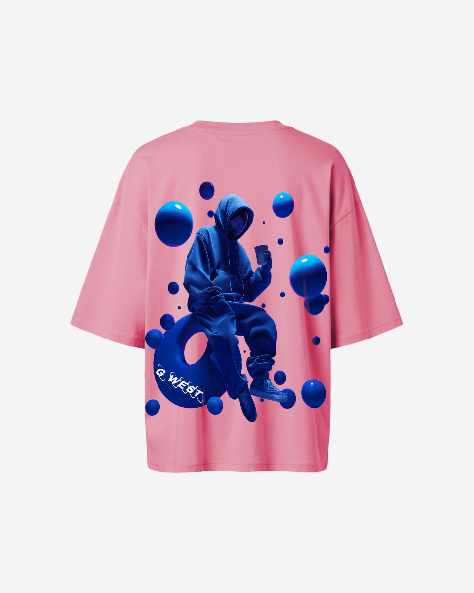 G West Womens Oversized Blue Man Tee