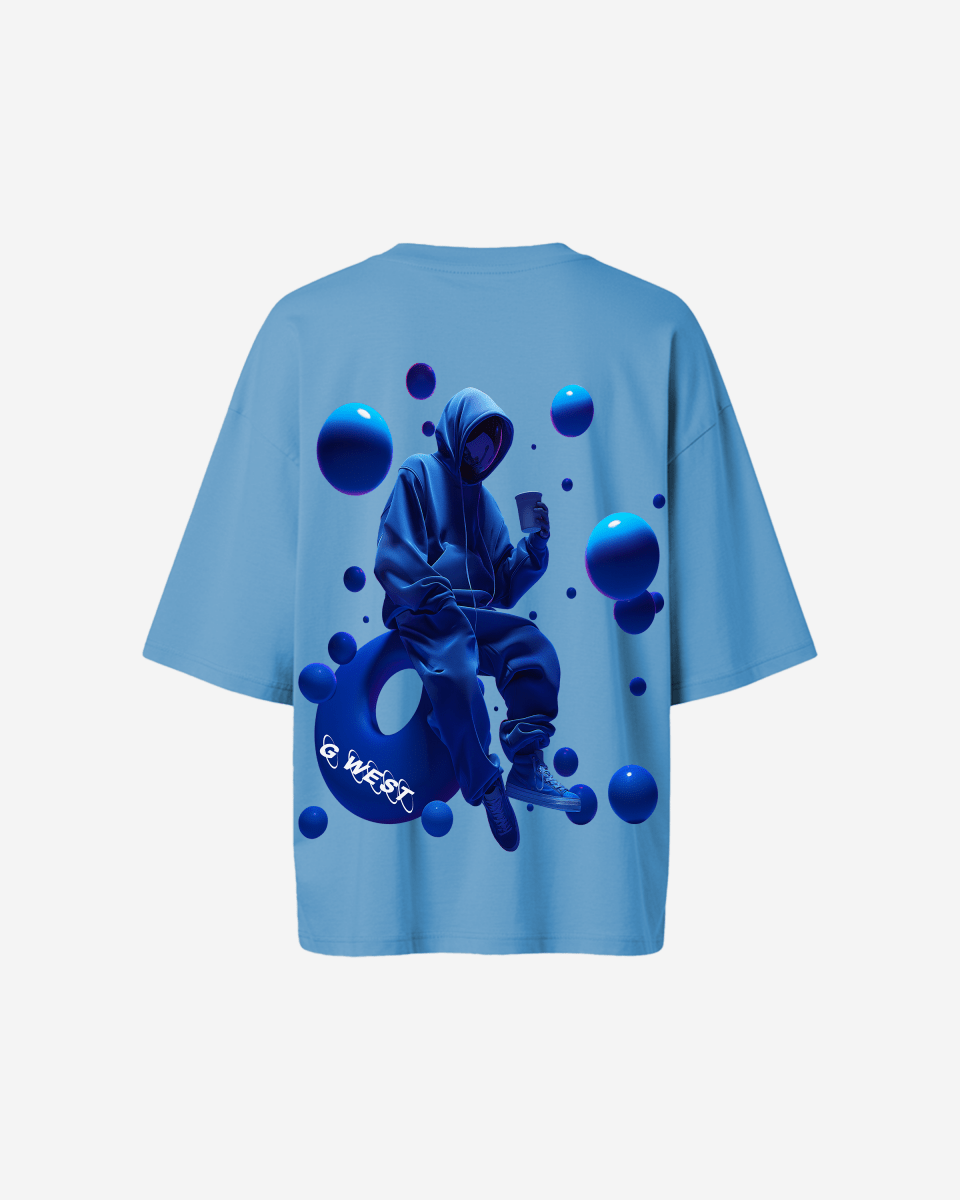G West Womens Oversized Blue Man Tee