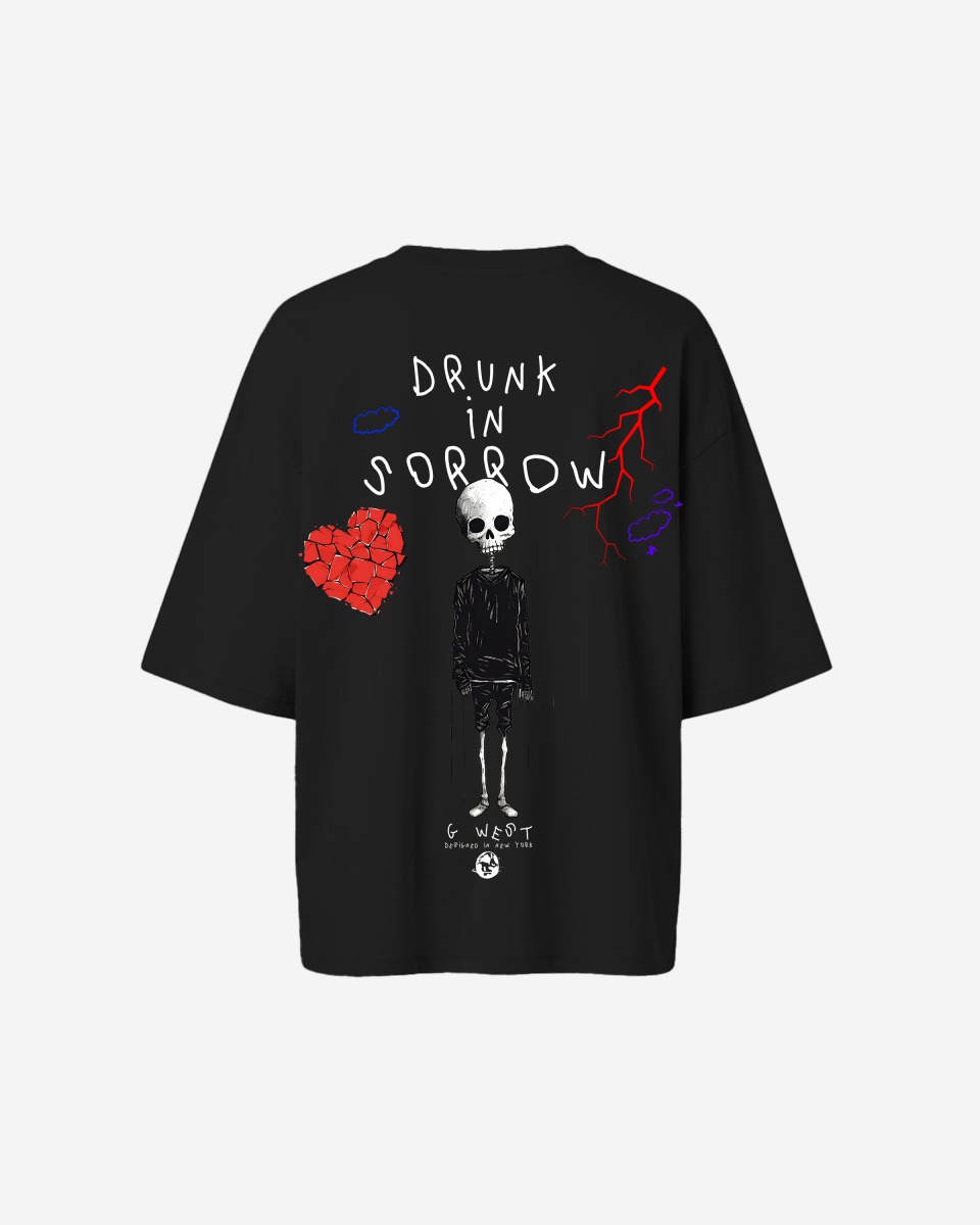 G West Womens Oversized Drunk In Sorrow Tee