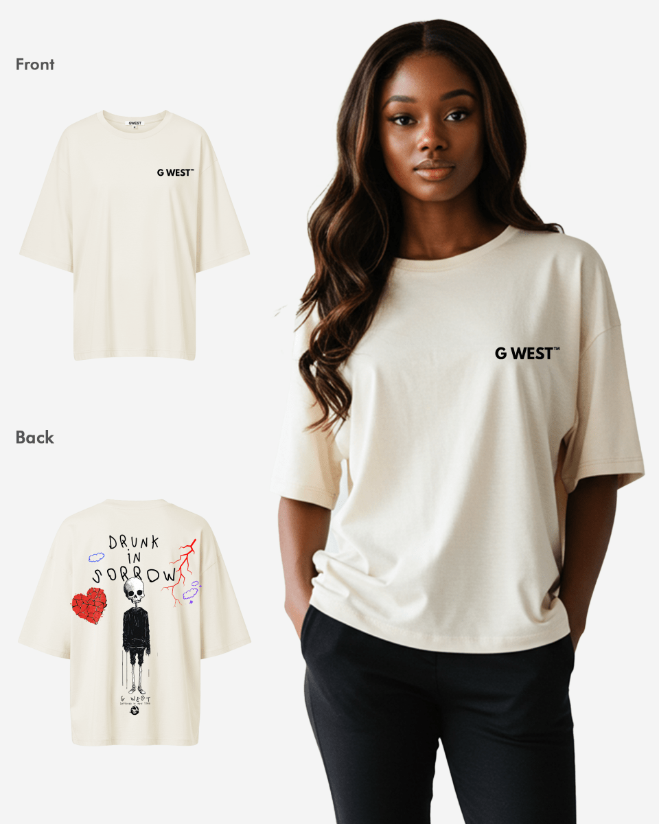G West Womens Oversized Drunk In Sorrow Tee