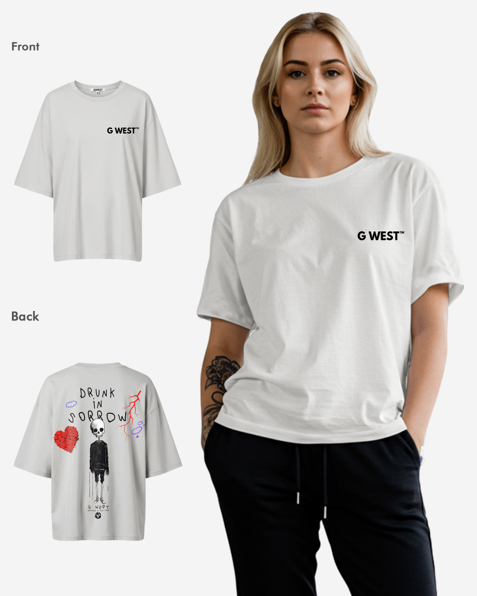 G West Womens Oversized Drunk In Sorrow Tee
