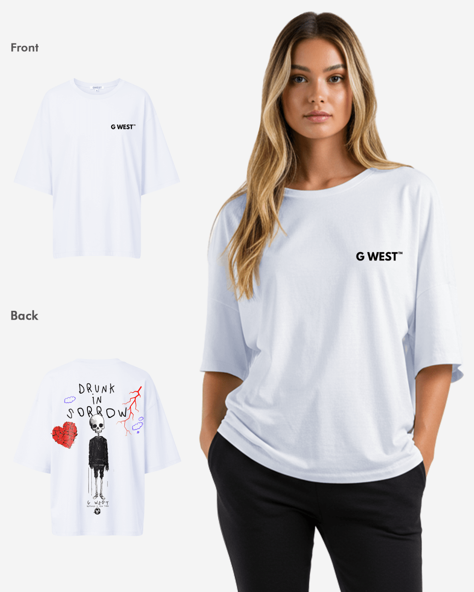 G West Womens Oversized Drunk In Sorrow Tee