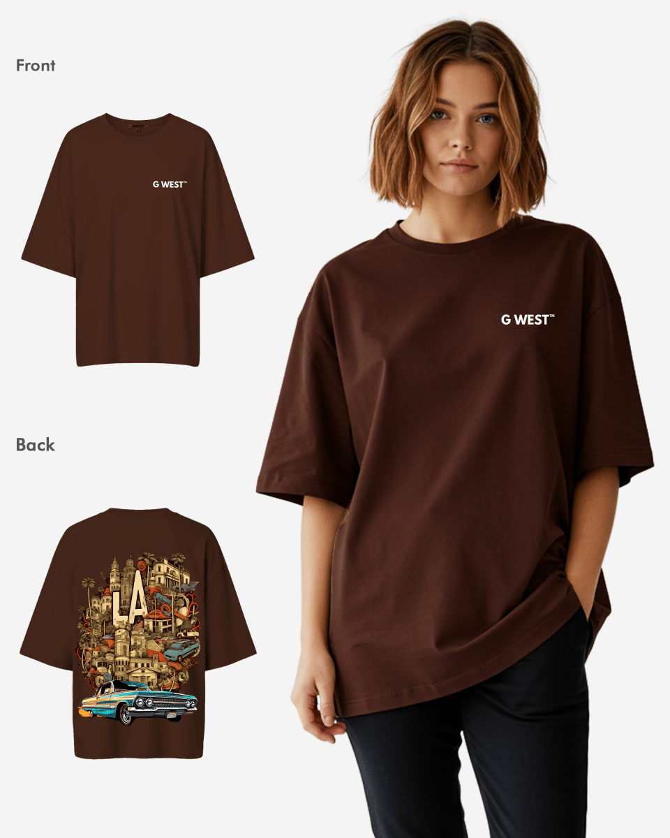 G West Womens Oversized La Culture Tee