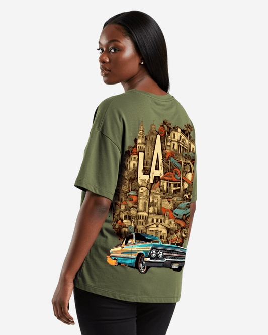 G West Womens Oversized La Culture Tee