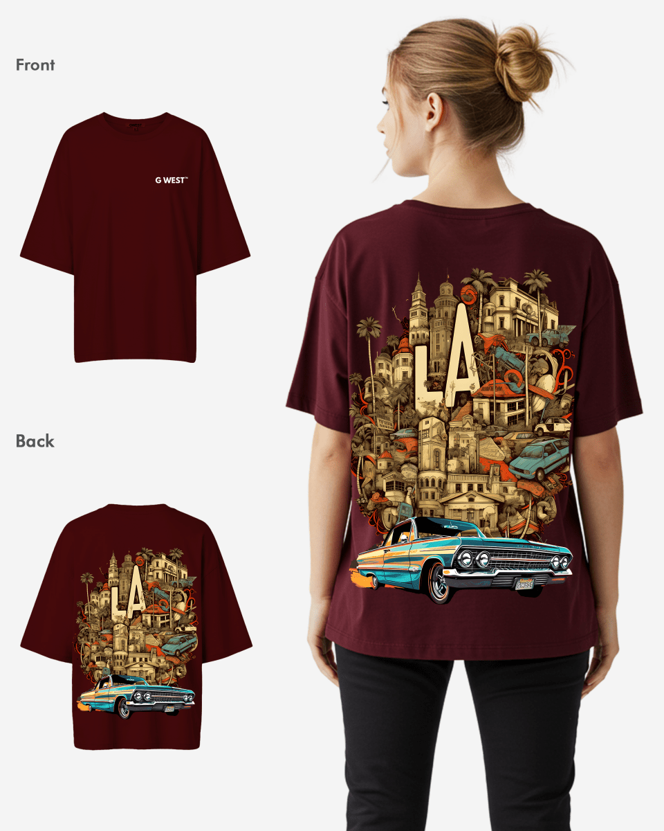 G West Womens Oversized La Culture Tee