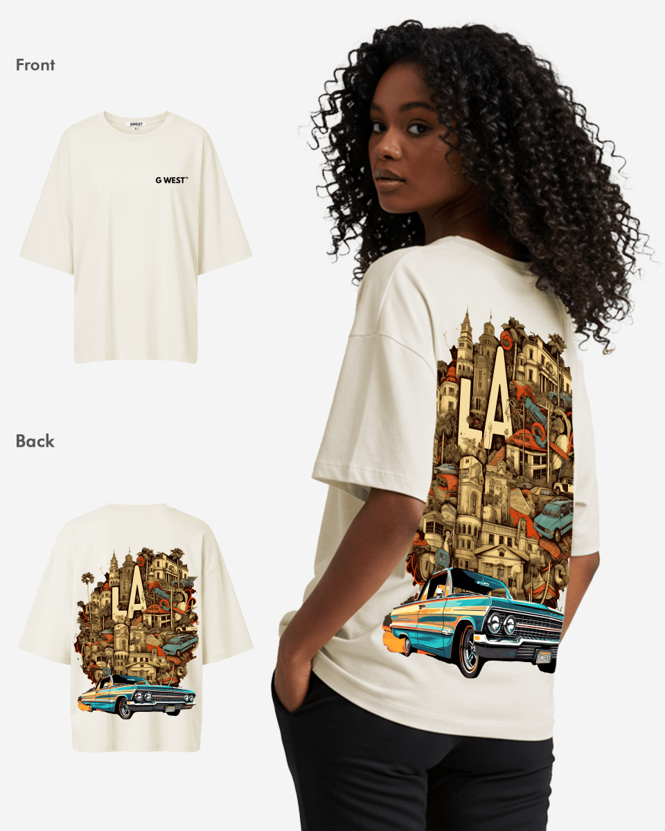 G West Womens Oversized La Culture Tee