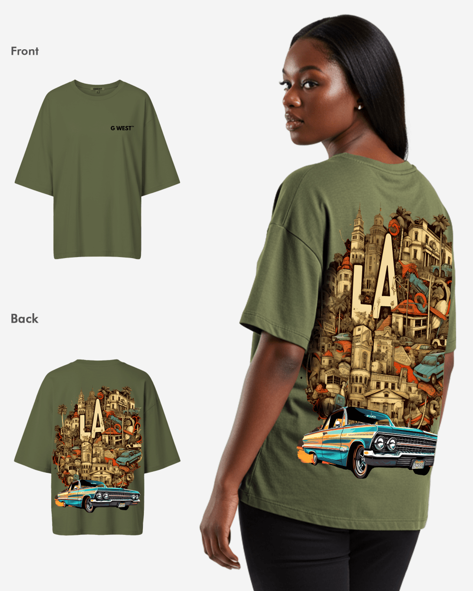 G West Womens Oversized La Culture Tee