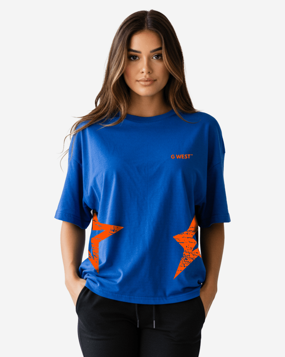 G West Womens Oversized New York Arch Logo With Star Tee