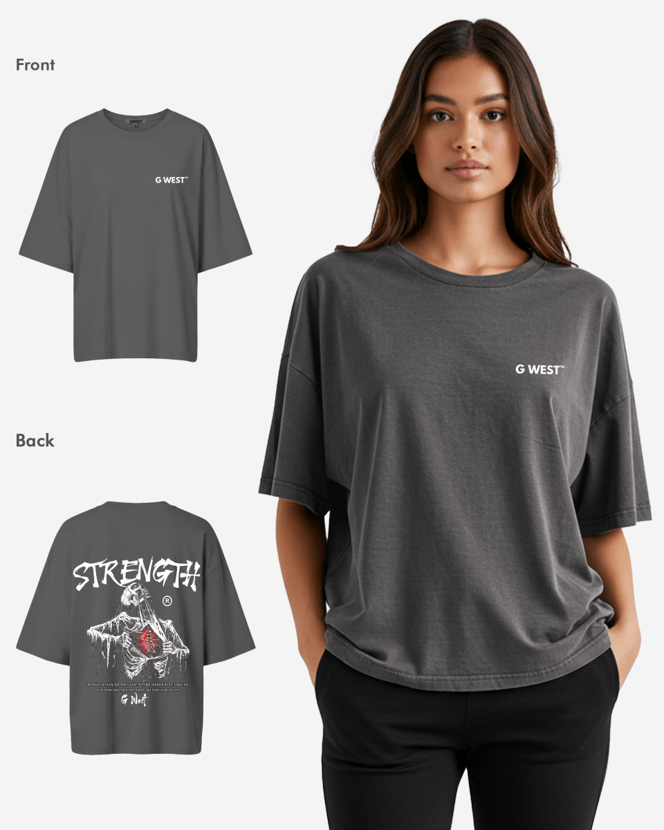 G West Womens Oversized Ripping Skeleton Tee