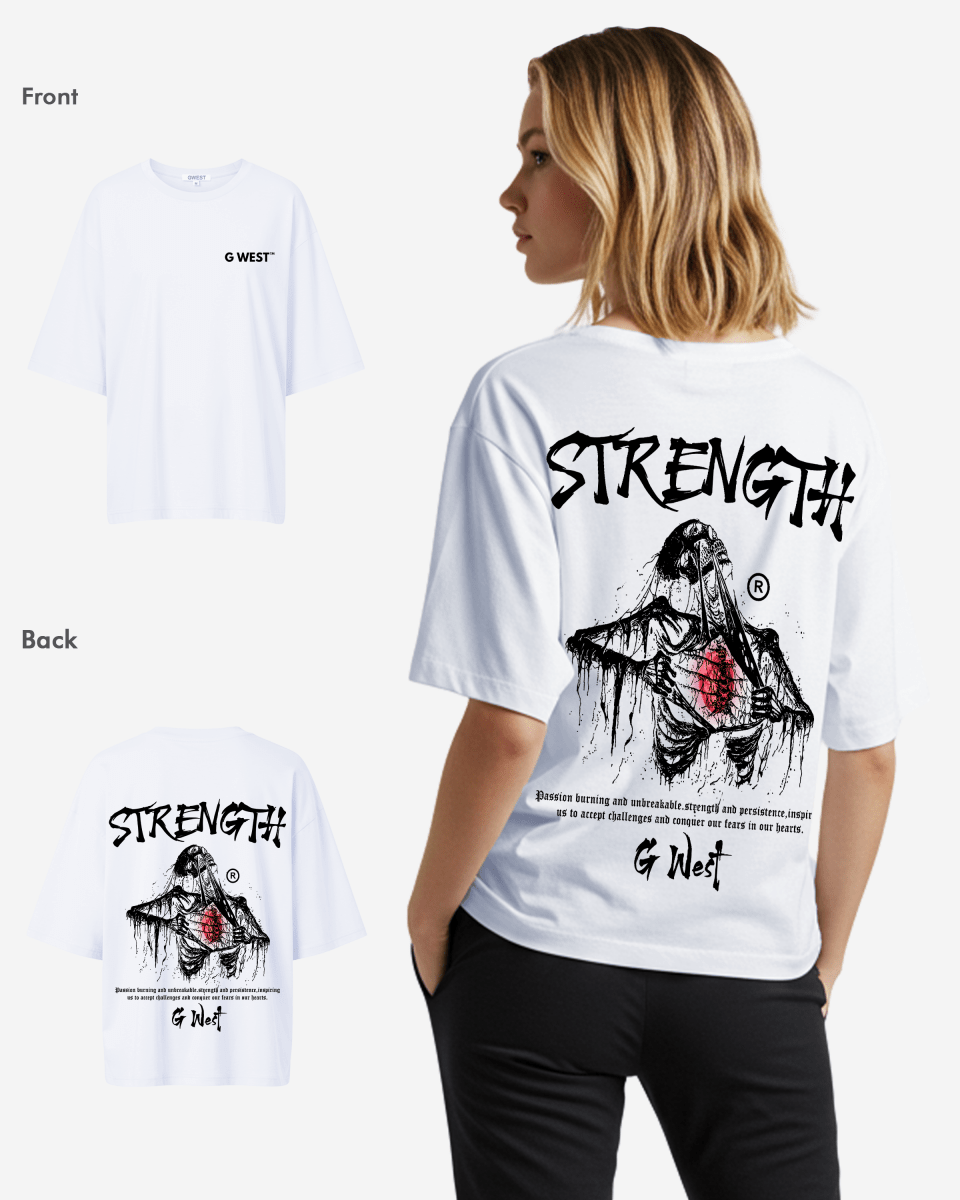 G West Womens Oversized Ripping Skeleton Tee