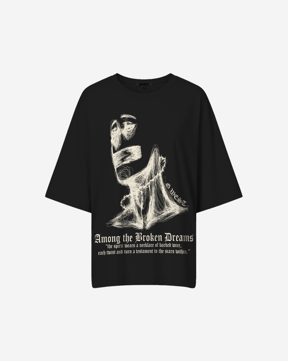 G West Womens Oversized Sinner Black Tee