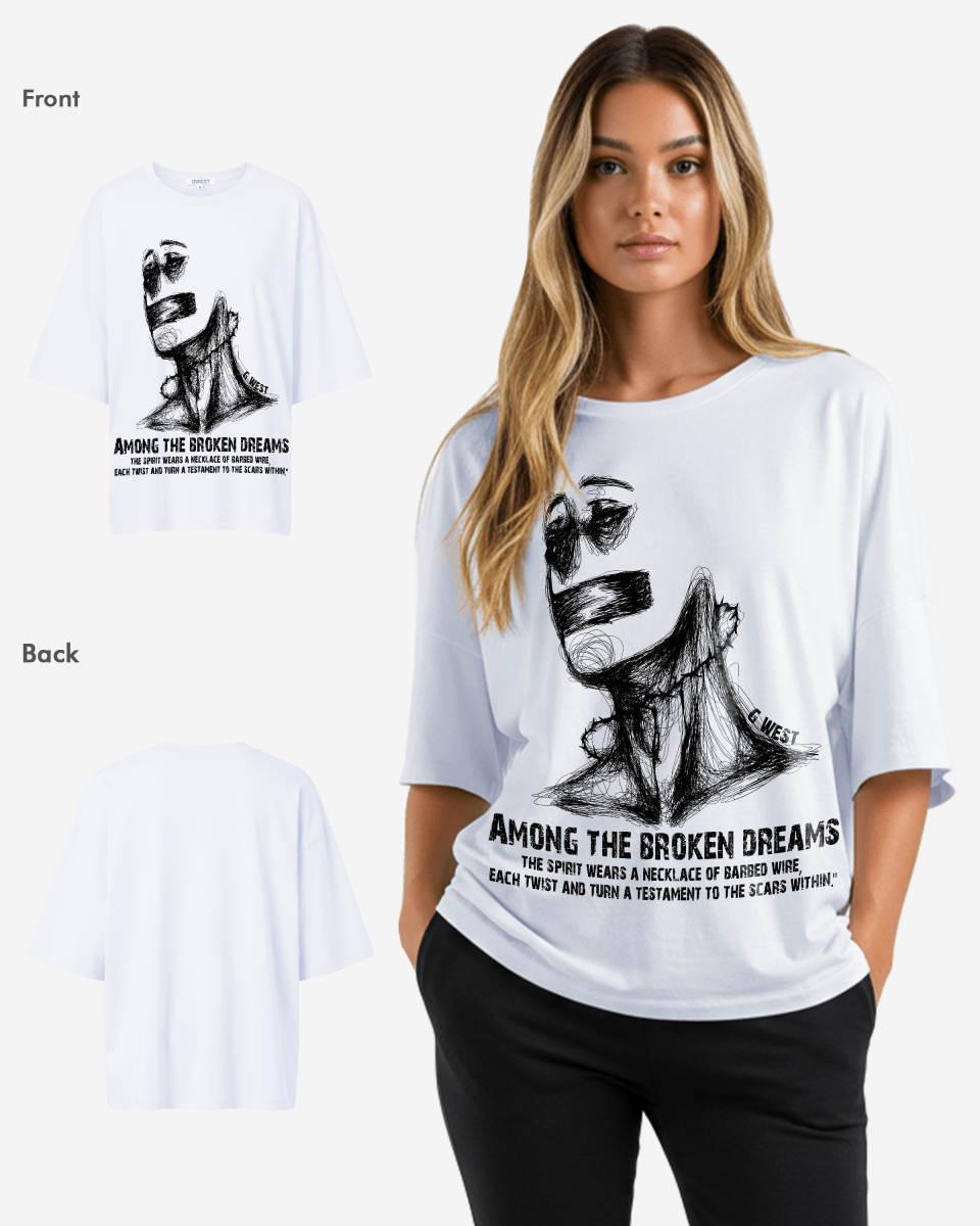 G West Womens Oversized Sinner Black Tee