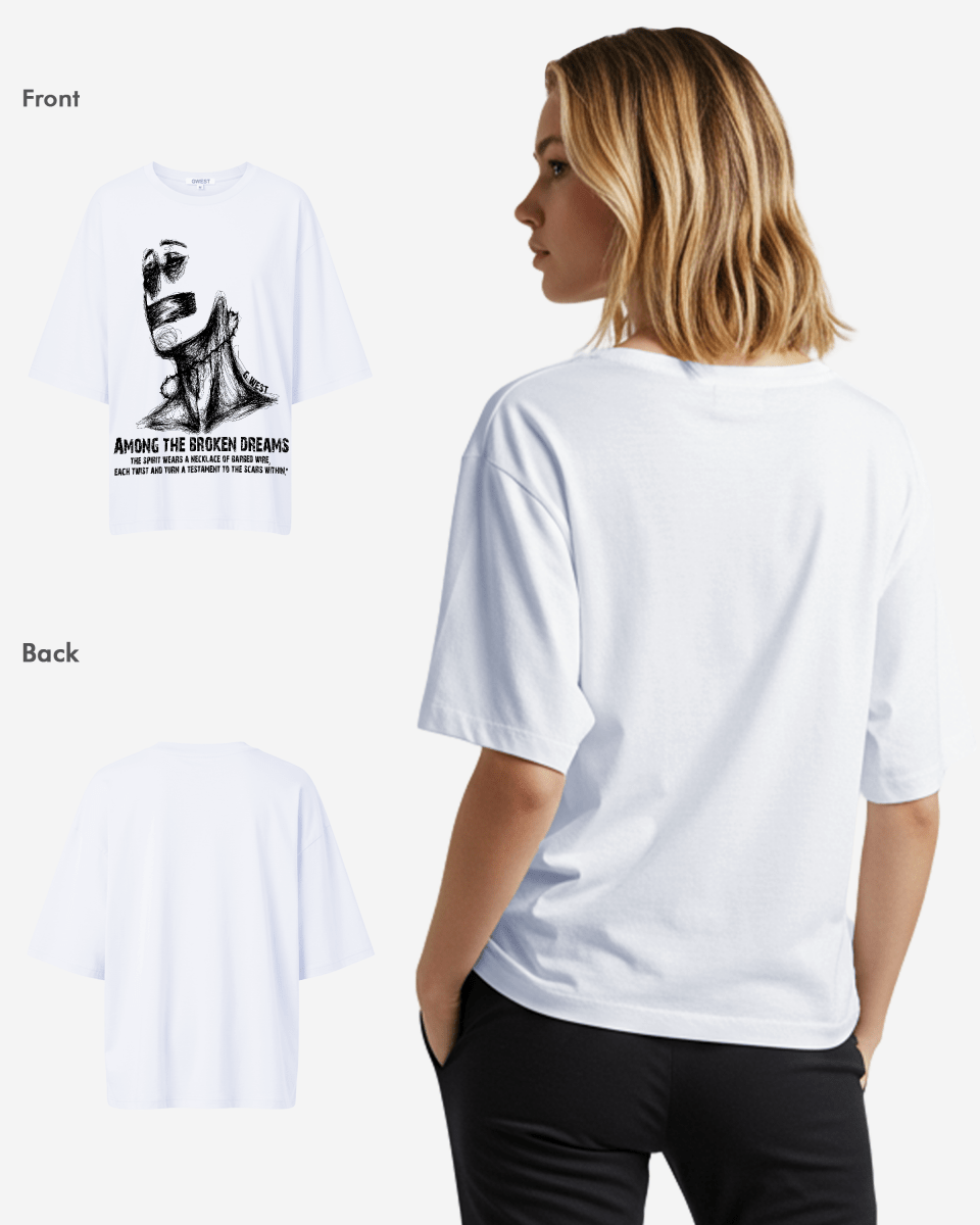 G West Womens Oversized Sinner Black Tee