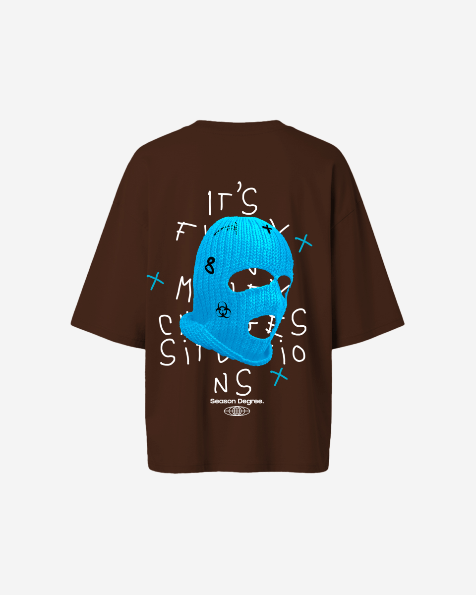 G West Womens Oversized True Blue Ski Mask Oversized Tee