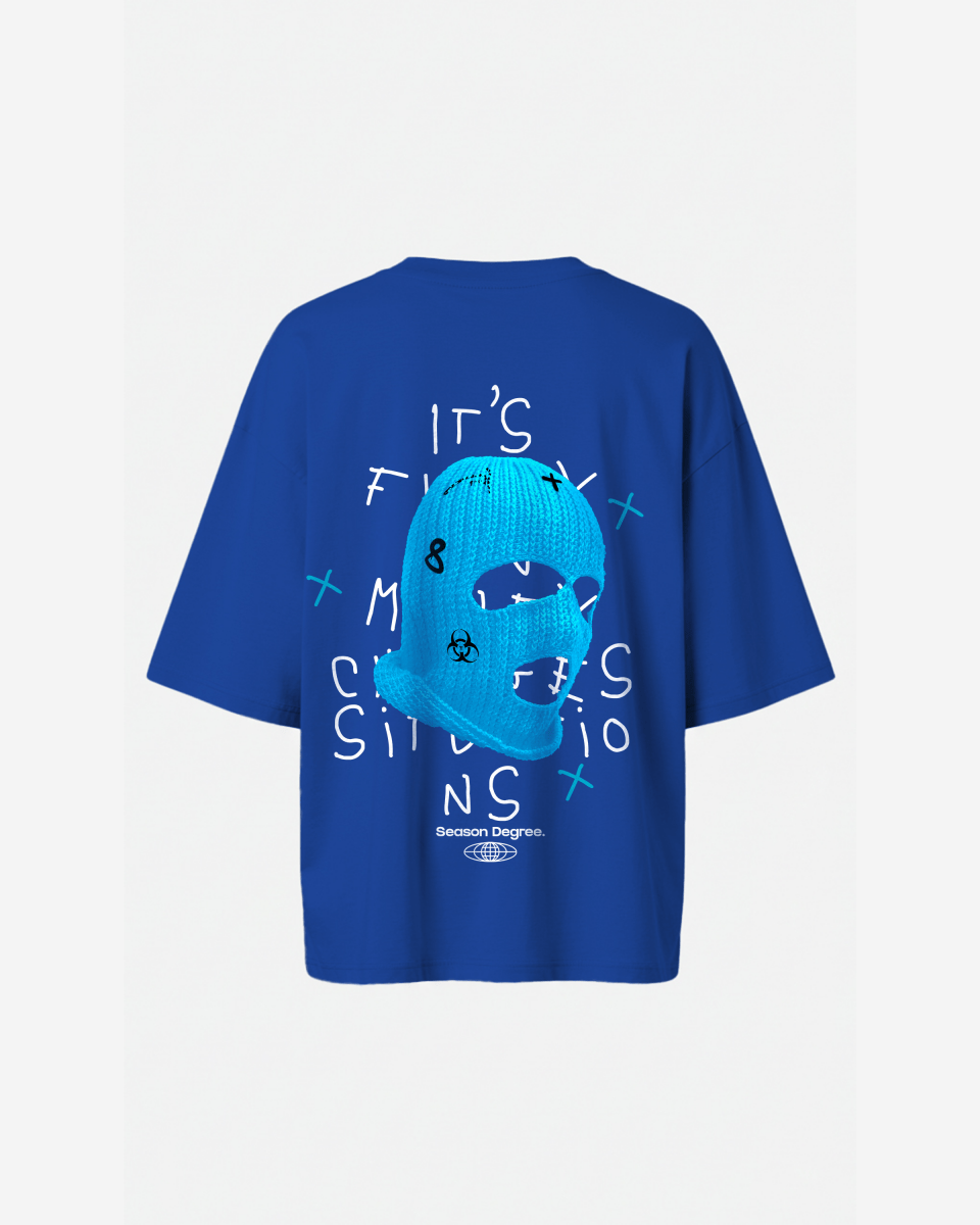 G West Womens Oversized True Blue Ski Mask Oversized Tee