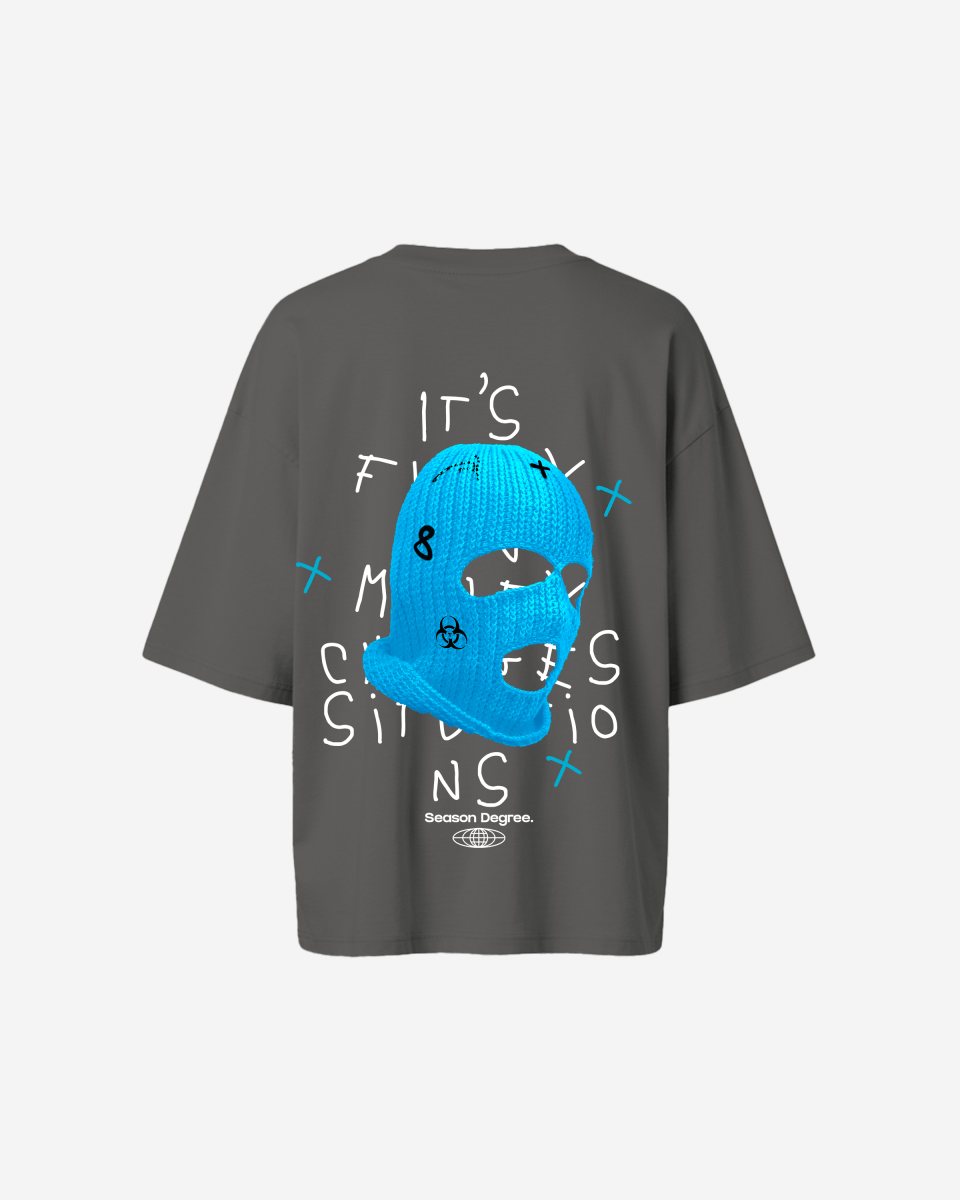 G West Womens Oversized True Blue Ski Mask Oversized Tee