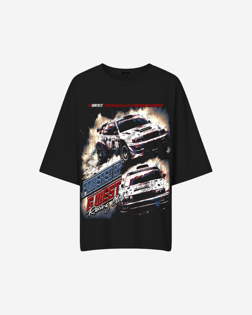 G West WomensRacing Club Double Hit Premium Oversized Tee