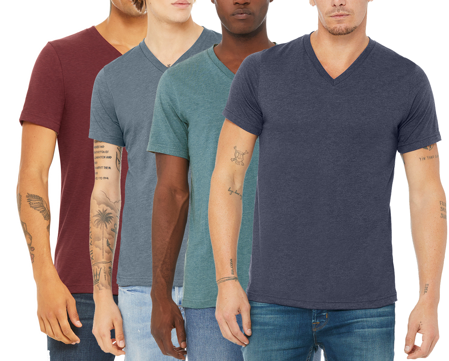 4 Pack Men's Short Sleeve T-Shirt Round Neck