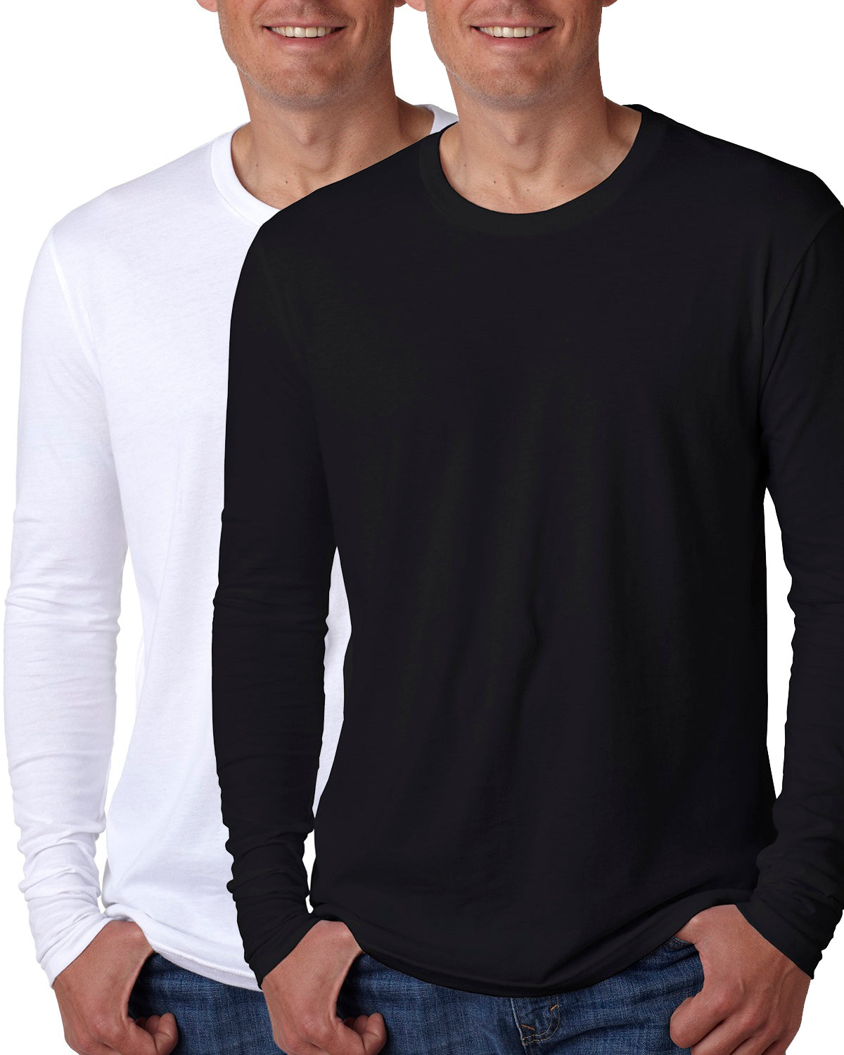 2 Pack Kennedy Todd 100% Cotton Long Sleeve Crew Neck