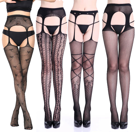 Kennedy Todd 4 Pack Suspender Fishnet Stockings