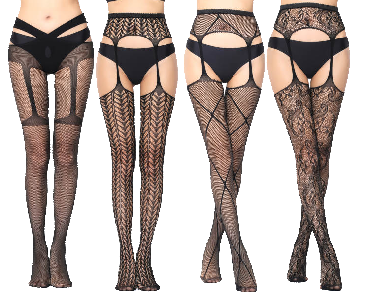 Kennedy Todd 4 Pack Suspender Fishnet Stockings