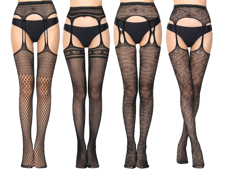 Kennedy Todd 4 Pack Suspender Fishnet Stockings