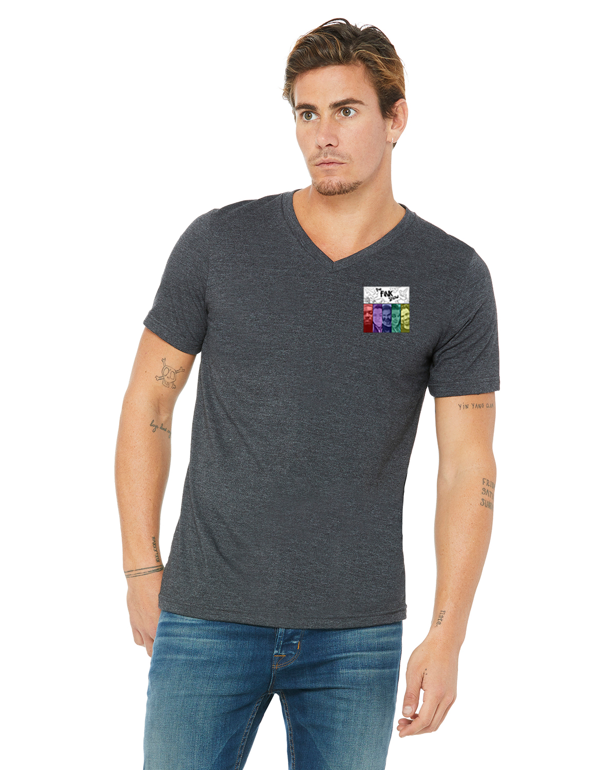 Fink Show Men's V-Neck T-shirt Pocket Sized V3.0 Logo