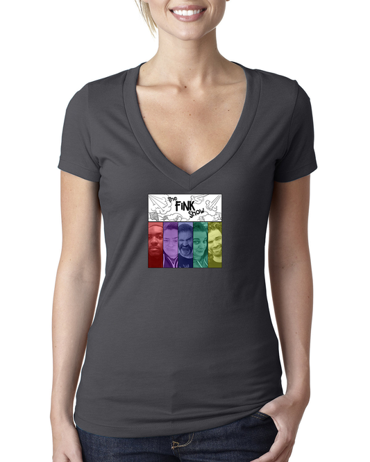Fink Show Ladies Deep V-Neck T-shirt Large V3.0 Logo