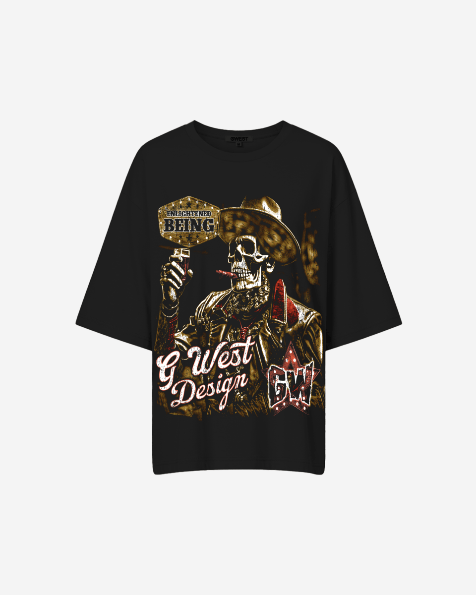 G West Womens Being Enlightened Acid Wash Premium Oversized Tee