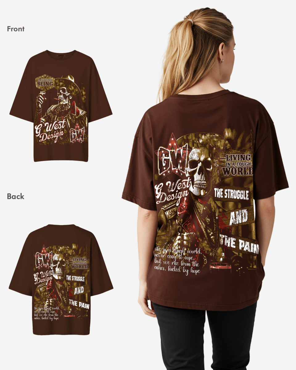 G West Womens Being Enlightened Acid Wash Premium Oversized Tee