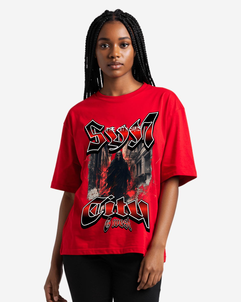 G West Womens Ghost City Oversized Tee