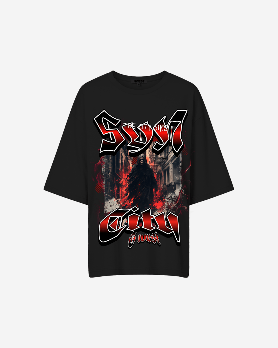 G West Womens Ghost City Oversized Tee