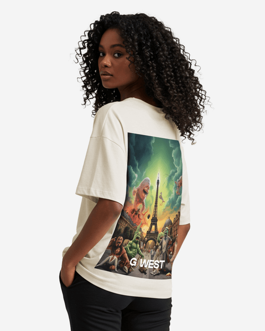 G West Womens In Paris Oversized T-Shirt