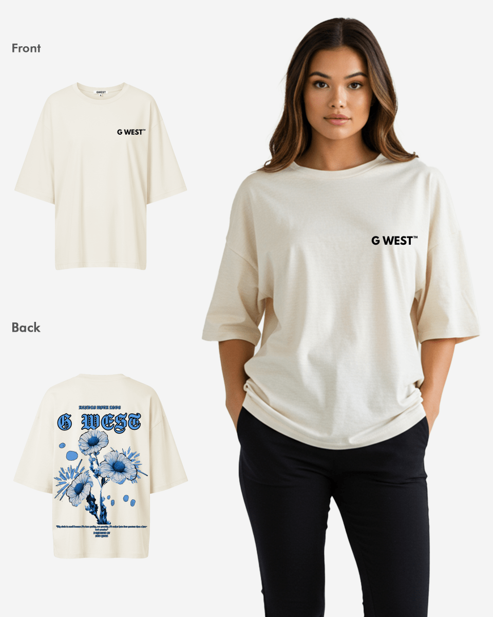 G West Womens Oversized Blue Garden Tee