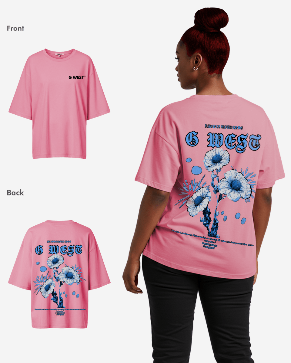 G West Womens Oversized Blue Garden Tee