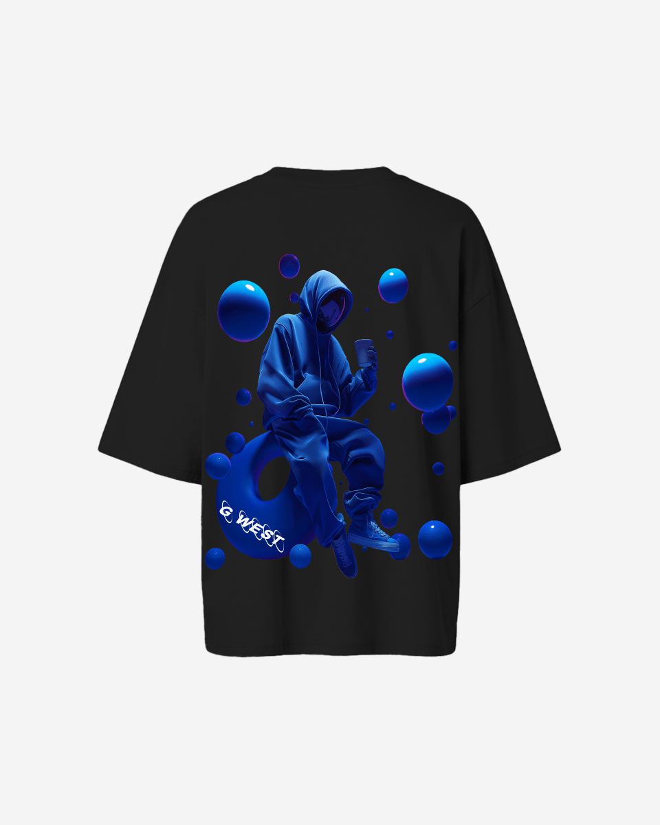 G West Womens Oversized Blue Man Tee