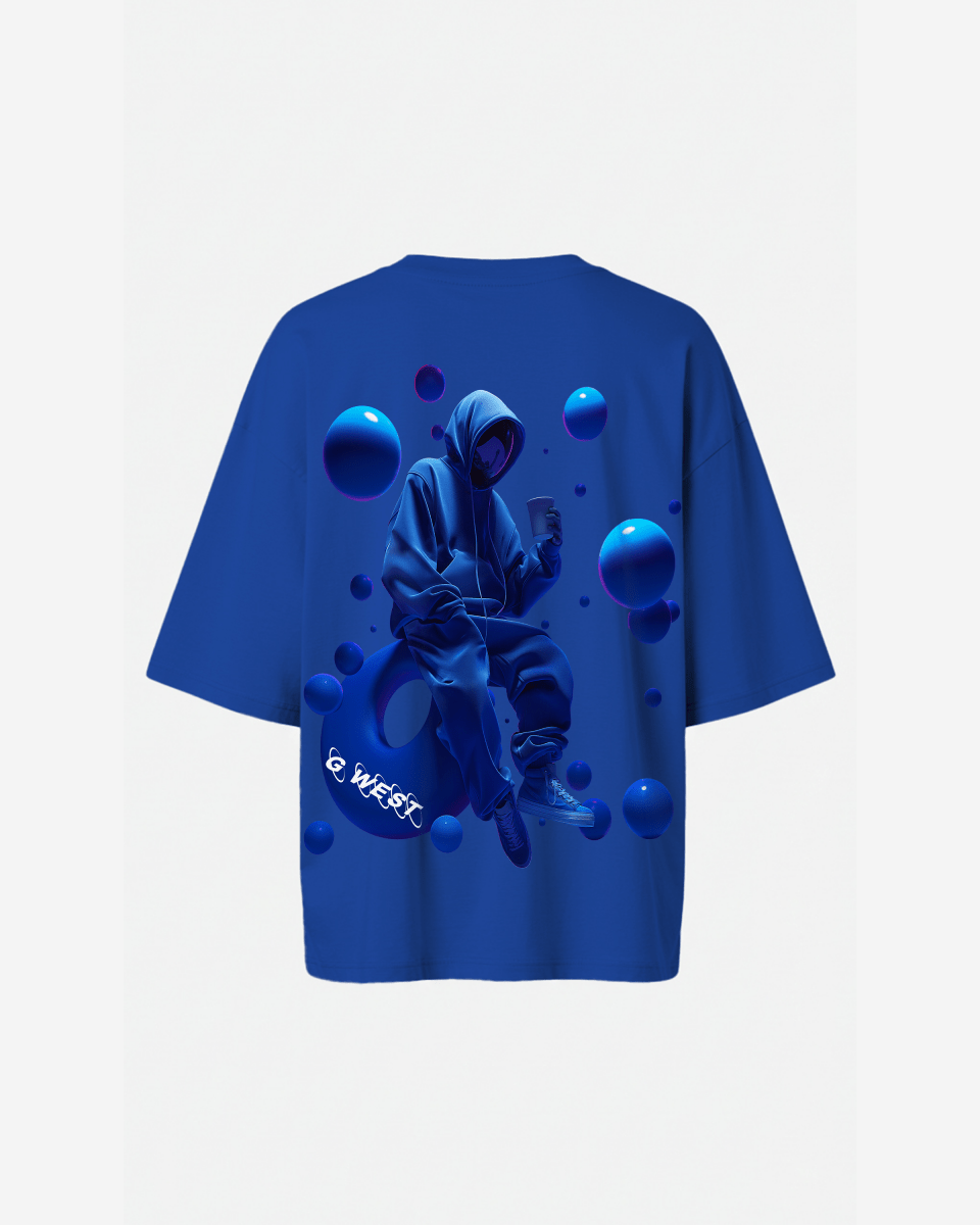 G West Womens Oversized Blue Man Tee