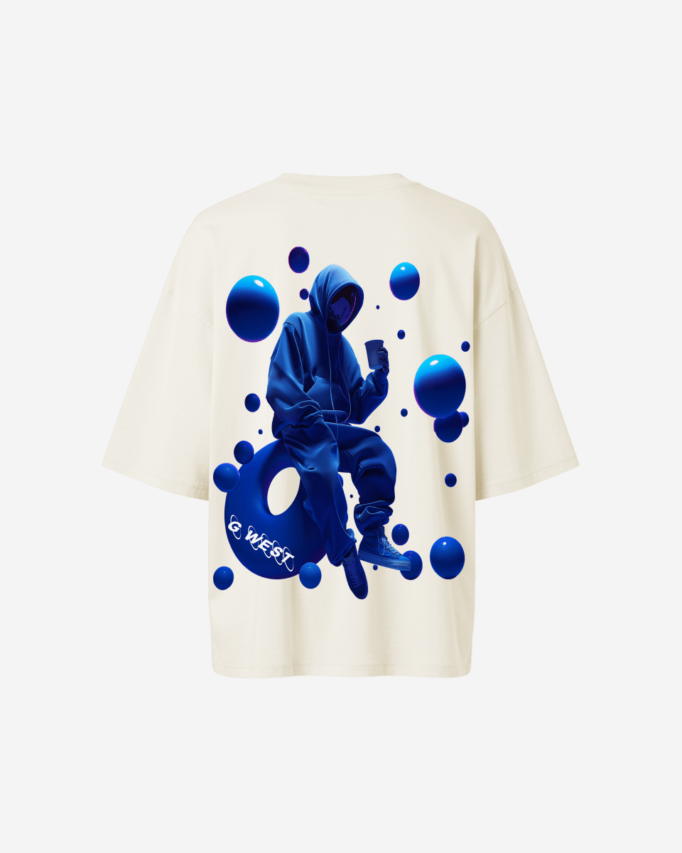 G West Womens Oversized Blue Man Tee