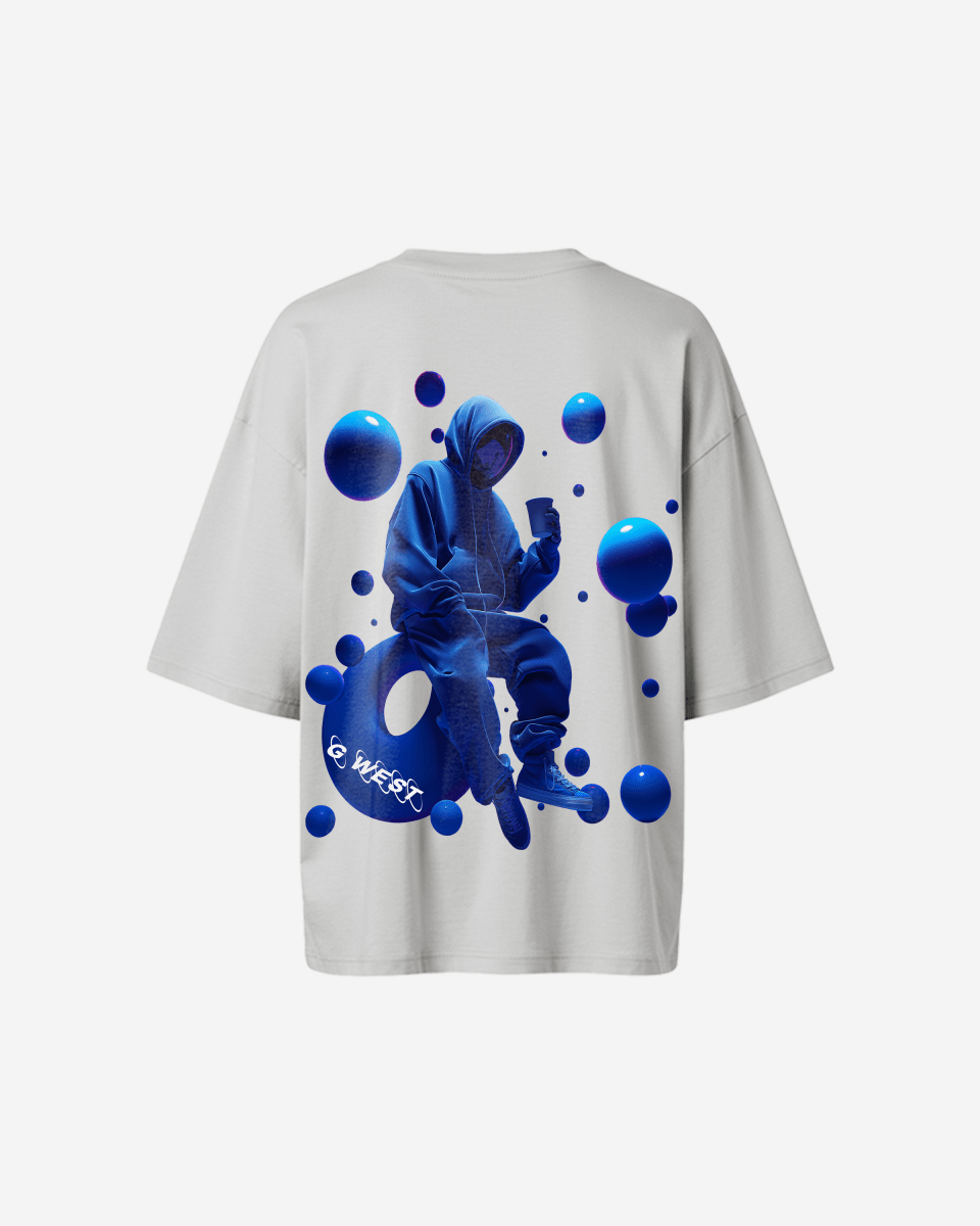 G West Womens Oversized Blue Man Tee
