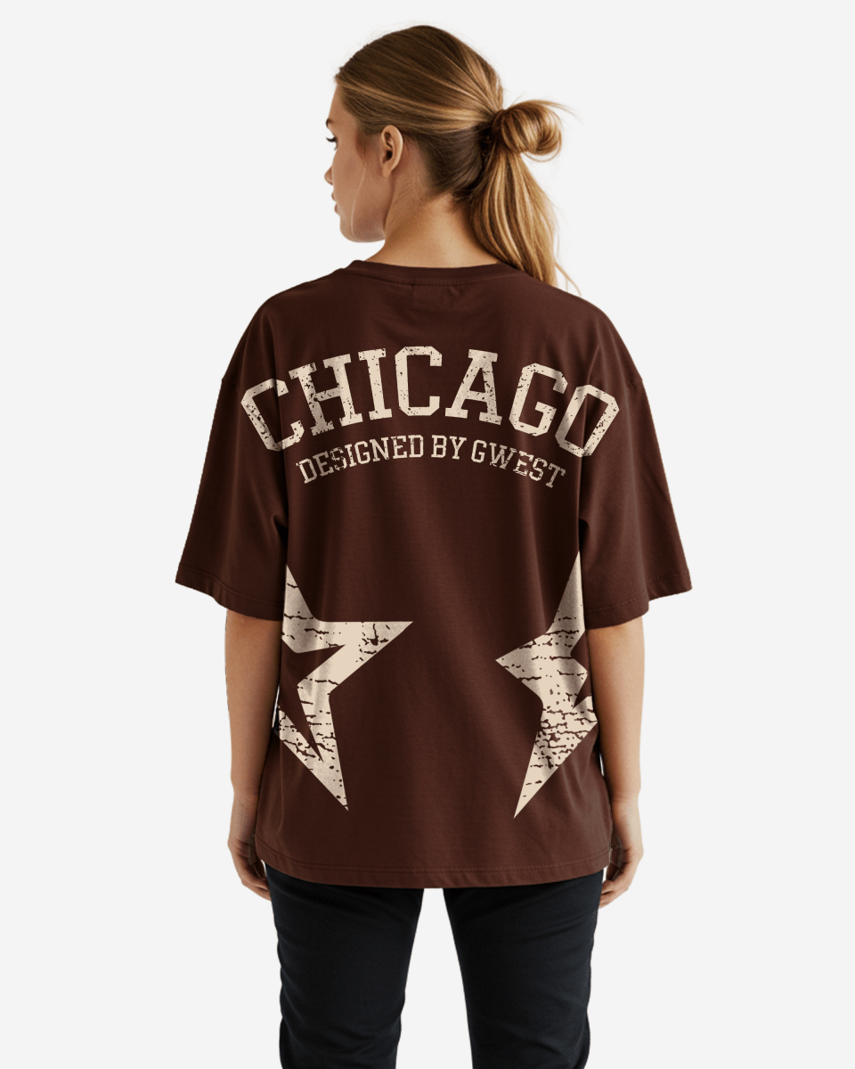 G West Womens Oversized Chicago Arch Logo Tee
