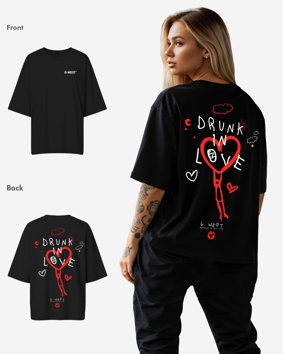 G West Womens Oversized Drunk In Love Tee