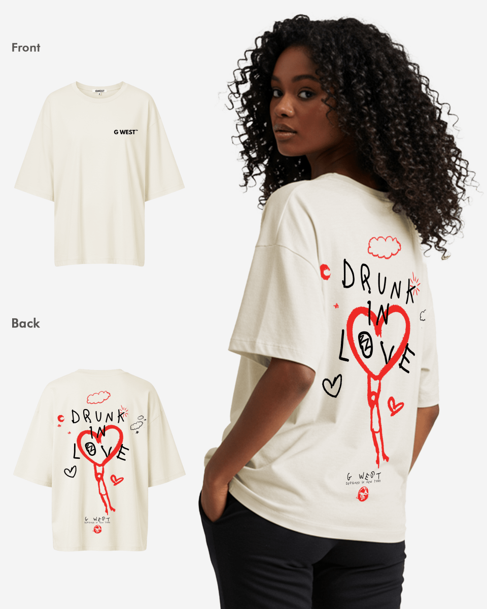 G West Womens Oversized Drunk In Love Tee